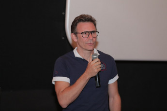 Michel Hazanavicius presenting Redoubtable