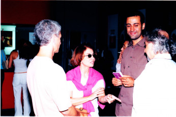 Discussing before a screening, left to right: Ed Solomong, Director Colette Naufal, Bahman Kiarostami & Nigol Bezgian