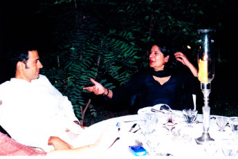 Bahman Kiarostami chatting with Rubina Khan