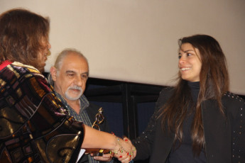 Sonia Habib winner of Best Documetnary receiving her prize from Mouna Mounayer