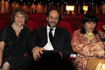 Before the ceremony, left to right: Colette Naufal, Luca Guadagnino, Director of closing film “I Am Love”, and Mrs. Guadagnino, his mother