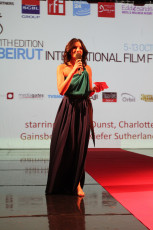 Ceremony Host Pierrette Katrib closing the ceremony and announcing the closing film