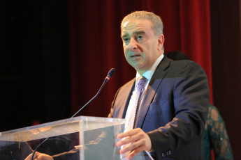 Minister of Tourism Mr Michel Pharaon giving the opening word