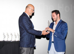 Elie Chahine taking his prize 3rd Best Short Film, The Holy Pole