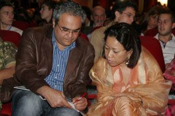 Indian Ambassador Mrs. Nengcha Luvum, next to Babak Payami